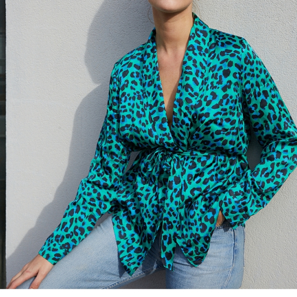 LPA Jacket/Blouse 621 in green leopard